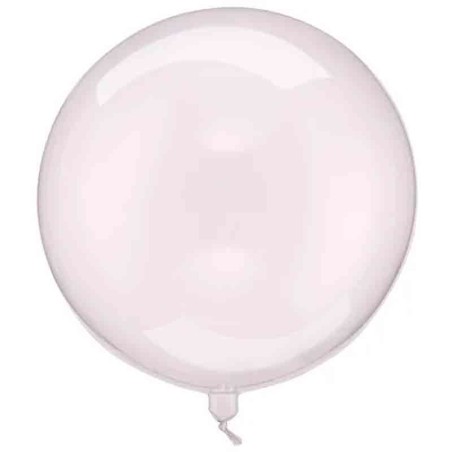 Palloncino in Elastico PVC 16" Crystal Clear Balloon "Rosa" Bubble Trasparenti