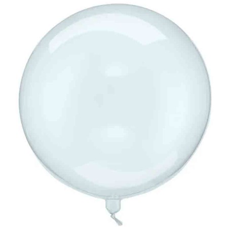 Palloncino in Elastico PVC 16" Crystal Clear Balloon "Celeste" Bubble Trasparenti