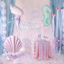 Palloncino in Elastico PVC 16" Crystal Clear Balloon "Viola" Bubble Trasparenti