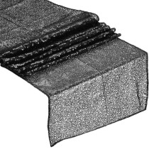 Runner con Paillettes Nero 5mt x 30cm Runner/Corsie