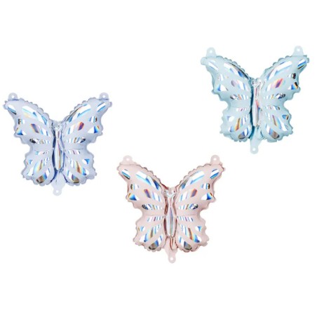 Palloncino in Foil 10" Mini Shape Farfalla 3pz Farfalle e Unicorni