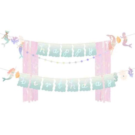 Festone Happy Birthday Sirena 1,3mt Addobbi e Accessori Sirena
