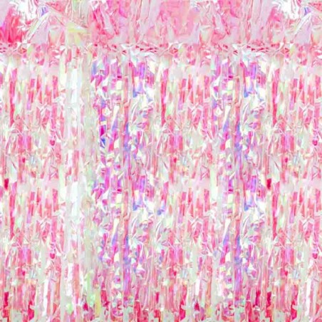 Frange Decorative in Foil Rosa Iridescente H.2mt Frange
