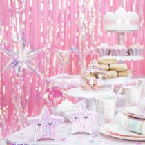 Frange Decorative in Foil Rosa Iridescente H.2mt Frange