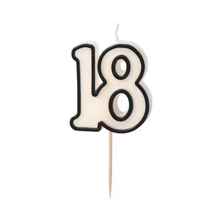 Candelina 10cm "Elegant Milestone" N.18 Elegant Milestone Birthday