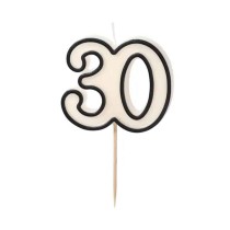 Candelina 10cm "Elegant Milestone" N.30 Elegant Milestone Birthday