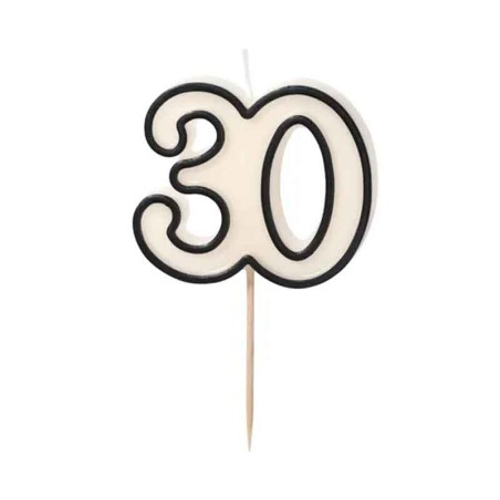Candelina 10cm "Elegant Milestone" N.30 Elegant Milestone Birthday