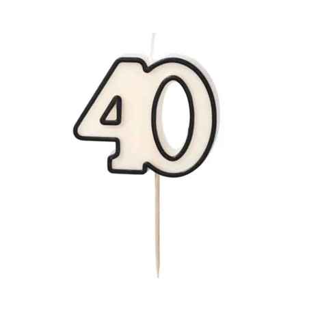 Candelina 10cm "Elegant Milestone" N.40 Elegant Milestone Birthday
