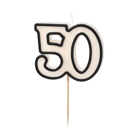 Candelina 10cm "Elegant Milestone" N.50 Elegant Milestone Birthday