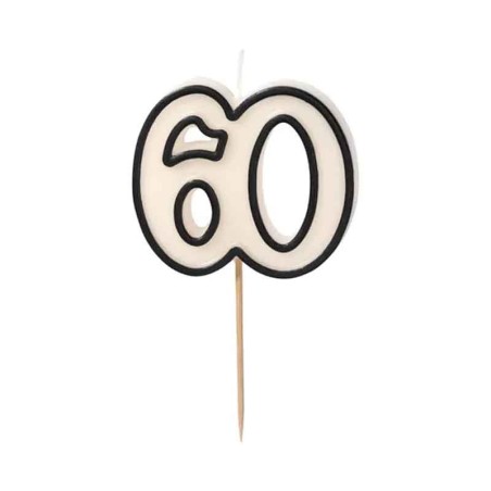 Candelina 10cm "Elegant Milestone" N.60 Elegant Milestone Birthday