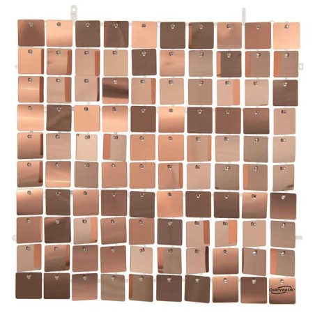 Pannello di Sfondo Quadrato con Paillettes Rose Gold Metallizzato 30x30cm Pannello di Sfondo Oaktree