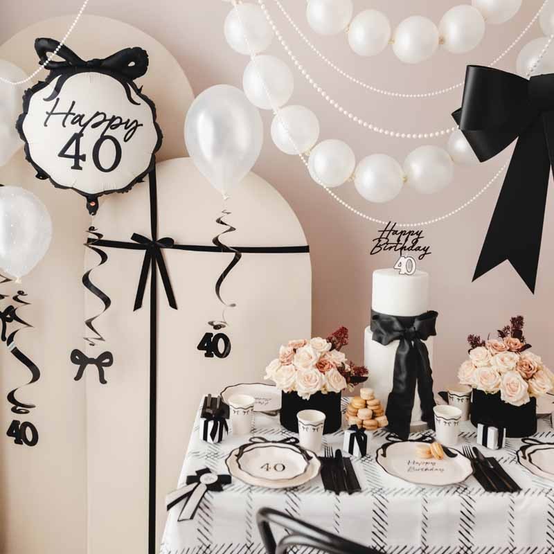 30 Fiocchi Neri Per Decorazione Torte, Nastri In Poliestere 16x9,5 Cm, Per Compleanni, Matrimoni, Baby Shower, Confezioni Regalo
