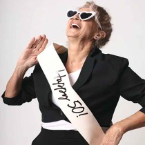 Fascia Premio Happy 50 "Elegant Milestone" 76cm Elegant Milestone Birthday