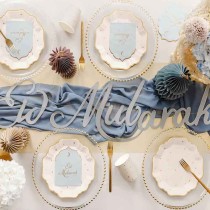 Piatto di Carta 21cm Fine del Ramadan "Eid Mubarak" 6pz Eid Mubarak