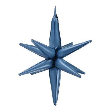 Palloncino in Foil 31" Stella a 12 Punte Avio Satinato 3D "Star" Stelle 3D