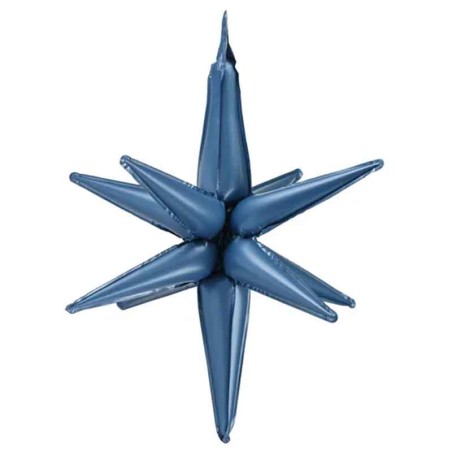 Palloncino in Foil 47" Stella a 12 Punte Avio Satinato 3D "Star" Stelle 3D