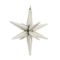 Palloncino in Foil 24" Stella a 12 Punte Latte Satinato 3D "Star" Stelle 3D