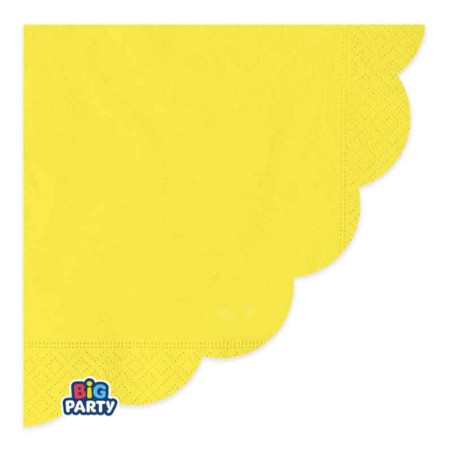 Tovagliolo di Carta Ø33cm Smerlato Wavy Giallo 16pz Giallo "Yellow"