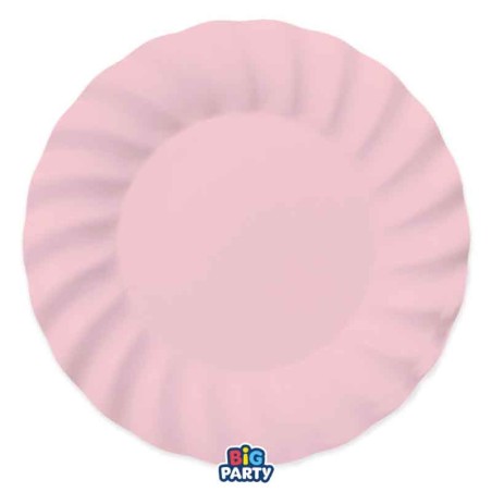 Piatto di Carta 30cm Smerlato Wavy Rosa Baby 6pz Rosa "Pink"