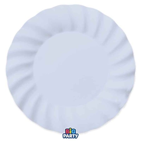 Piatto di Carta 30cm Smerlato Wavy Celeste Baby 6pz Celeste "Light Blue"