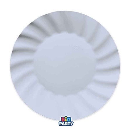 Piatto di Carta 20cm Smerlato Wavy Celeste Baby 6pz Celeste "Light Blue"