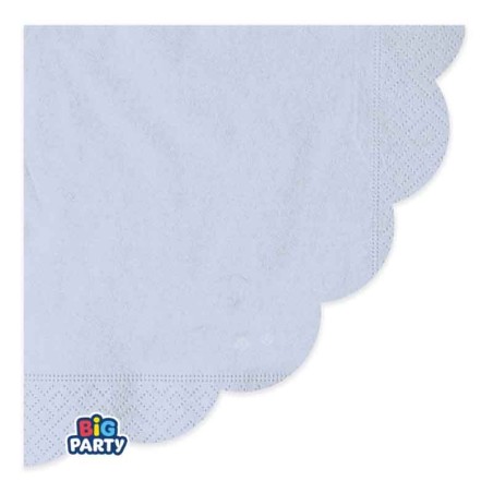 Tovagliolo di Carta Ø33cm Smerlato Wavy Celeste Baby 16pz Celeste "Light Blue"