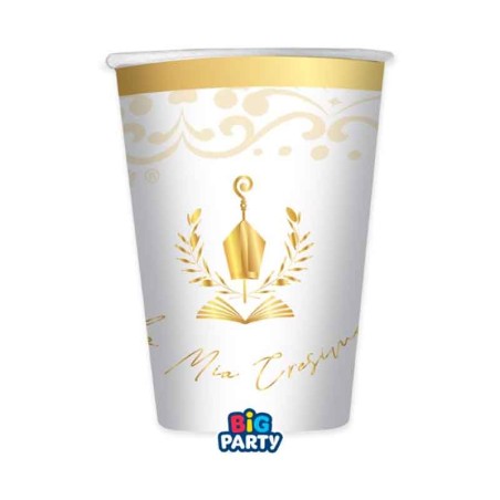Bicchiere di Carta 250ml La Mia Cresima "Elegant" 6pz Santa Cresima
