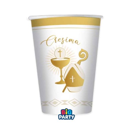Bicchiere di Carta 250ml Comunione e Cresima 6pz Prima Comunione e Cresima