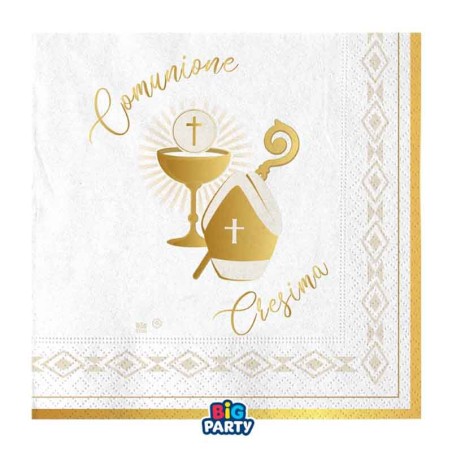 Tovagliolino di Carta 25x25cm Prima Comunione e Cresima 16pz Prima Comunione e Cresima