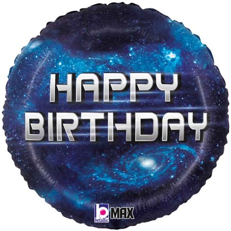 Palloncino in Foil 18" Happy Birthday Galassia "Galaxy" Happy Birthday Grabo