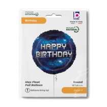 Palloncino in Foil 18" Happy Birthday Galassia "Galaxy" Happy Birthday Grabo