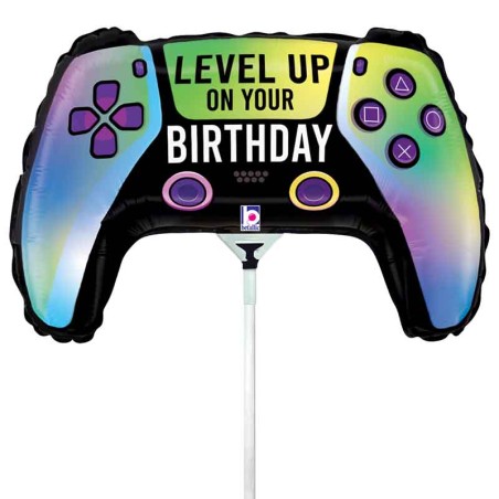 Palloncino in Foil 14" Mini Shape Joystick "Game Controller Birthday" Happy Birthday Grabo