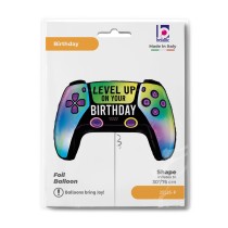 Palloncino in Foil 35" Super Shape Joystick "Game Controller Birthday" Happy Birthday Grabo
