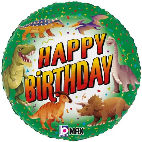 Palloncino in Foil 18" Happy Birthday Dinosauro Happy Birthday Grabo