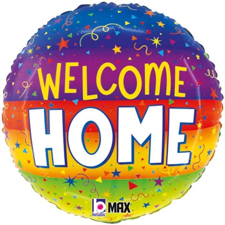 Palloncino in Foil 18" Benvenuto a Casa Multicolor "Welcome Home" Giornate Speciali Grabo