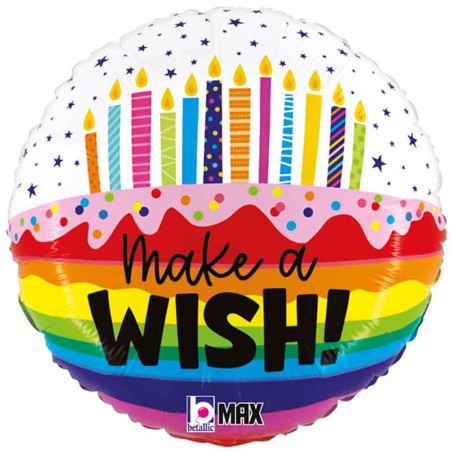 Palloncino in Foil 18" Esprimi un Desiderio "Birthday Wish" Happy Birthday Grabo