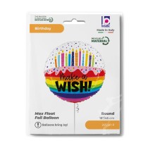 Palloncino in Foil 18" Esprimi un Desiderio "Birthday Wish" Happy Birthday Grabo