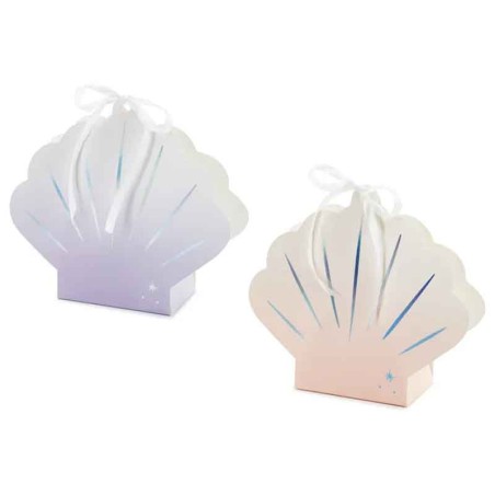 Porta Confetti di Cartoncino sagomati Conchiglia 4pz Addobbi e Accessori Sirena