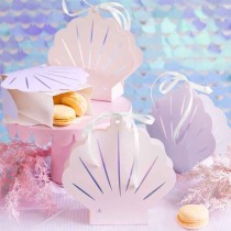 Porta Confetti di Cartoncino sagomati Conchiglia 4pz Addobbi e Accessori Sirena