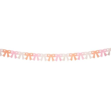 Festone Decorativo con Fiocchi Mix Rosa 3mt Addobbi Nascita Rosa