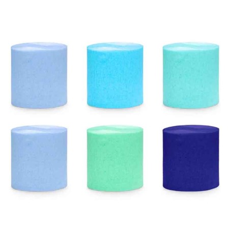 Rotolo in Carta Crespa Mix Celeste 10mt x 6pz Rotoli Carta Crespa