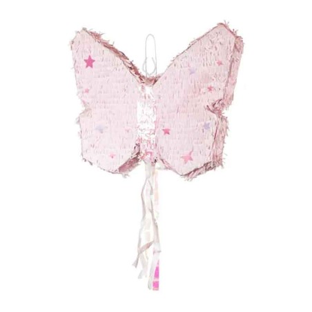 Pignatta in Cartoncino Rigido sagomata Farfalla Rosa "Pinata" Pignatte Fantasia