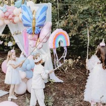 Pignatta in Cartoncino Rigido sagomata Arcobaleno Pastello "Pinata" Pignatte Fantasia