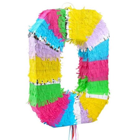 Pignatta in Cartoncino Rigido sagomata N.0 Arcobaleno "Pinata" Pignatte Serie Numerali