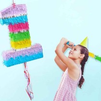 Pignatta in Cartoncino Rigido sagomata N.1 Arcobaleno "Pinata" Pignatte Serie Numerali