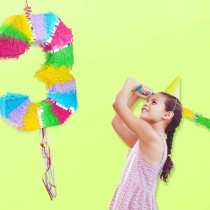 Pignatta in Cartoncino Rigido sagomata N.3 Arcobaleno "Pinata" Pignatte Serie Numerali