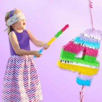 Pignatta in Cartoncino Rigido sagomata N.4 Arcobaleno "Pinata" Pignatte Serie Numerali