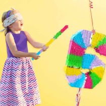 Pignatta in Cartoncino Rigido sagomata N.6 Arcobaleno "Pinata" Pignatte Serie Numerali