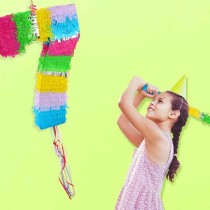 Pignatta in Cartoncino Rigido sagomata N.7 Arcobaleno "Pinata" Pignatte Serie Numerali