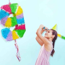 Pignatta in Cartoncino Rigido sagomata N.9 Arcobaleno "Pinata" Pignatte Serie Numerali